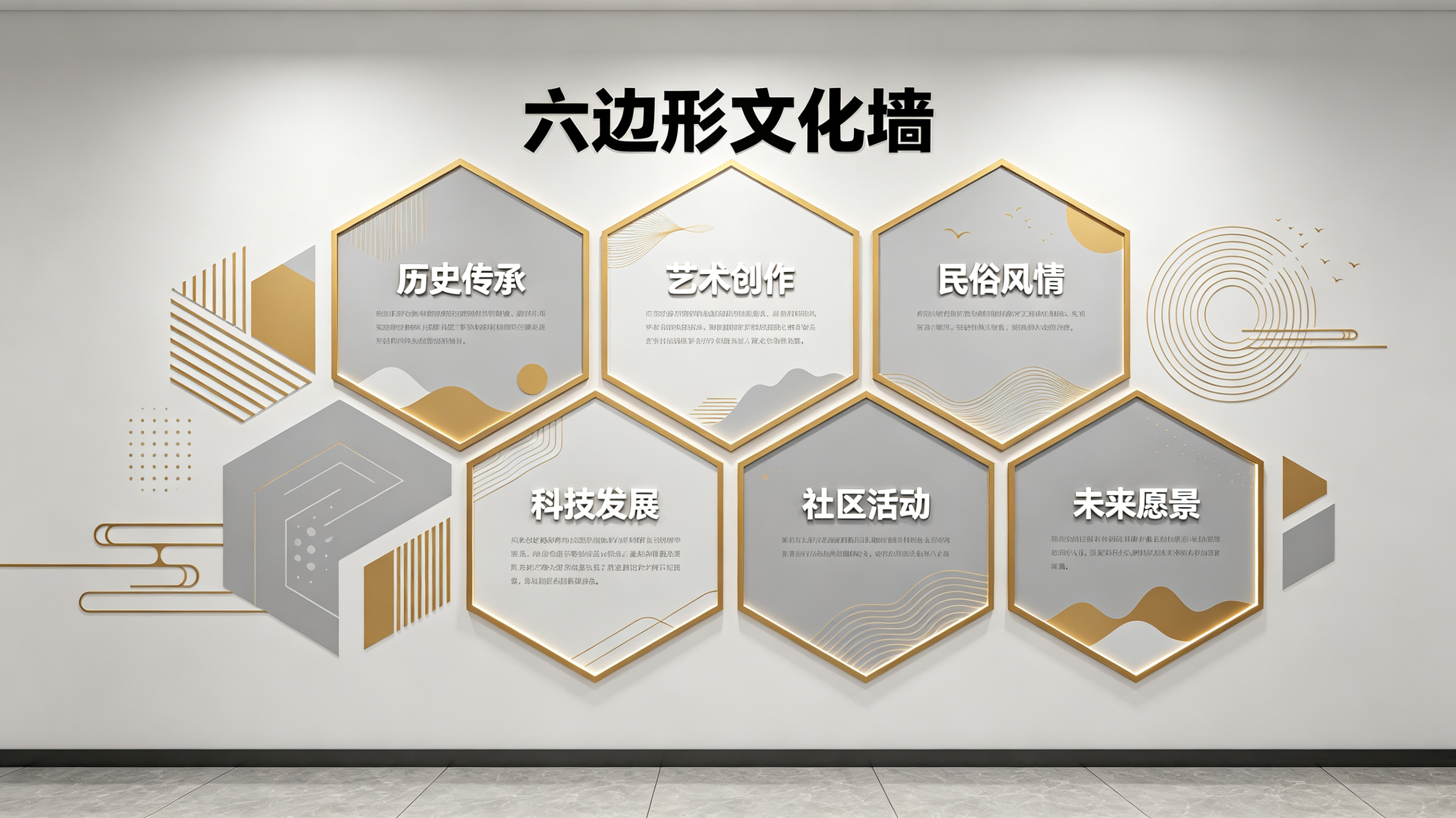 沭阳企业文化墙 | 六边形信息美学